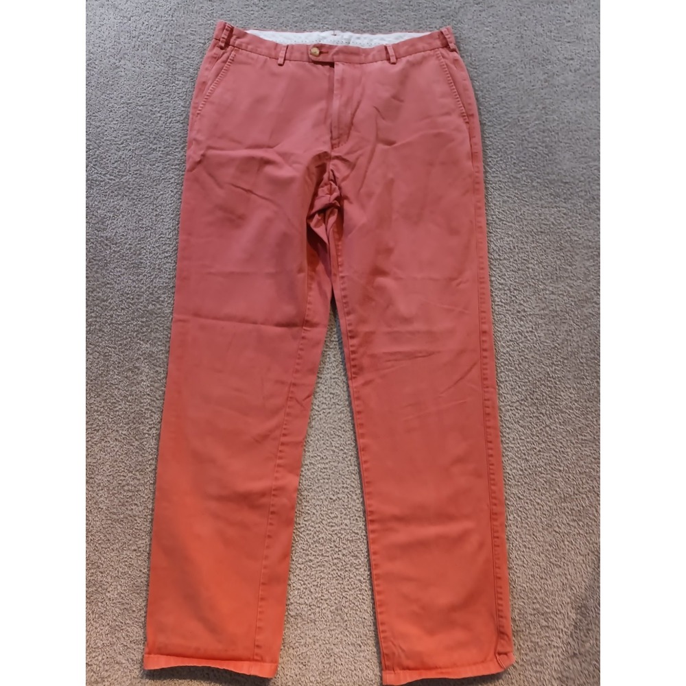 Peter Millar Chino Pants Men's 36x33 Coral Cotton Casual Golf Dress Slacks